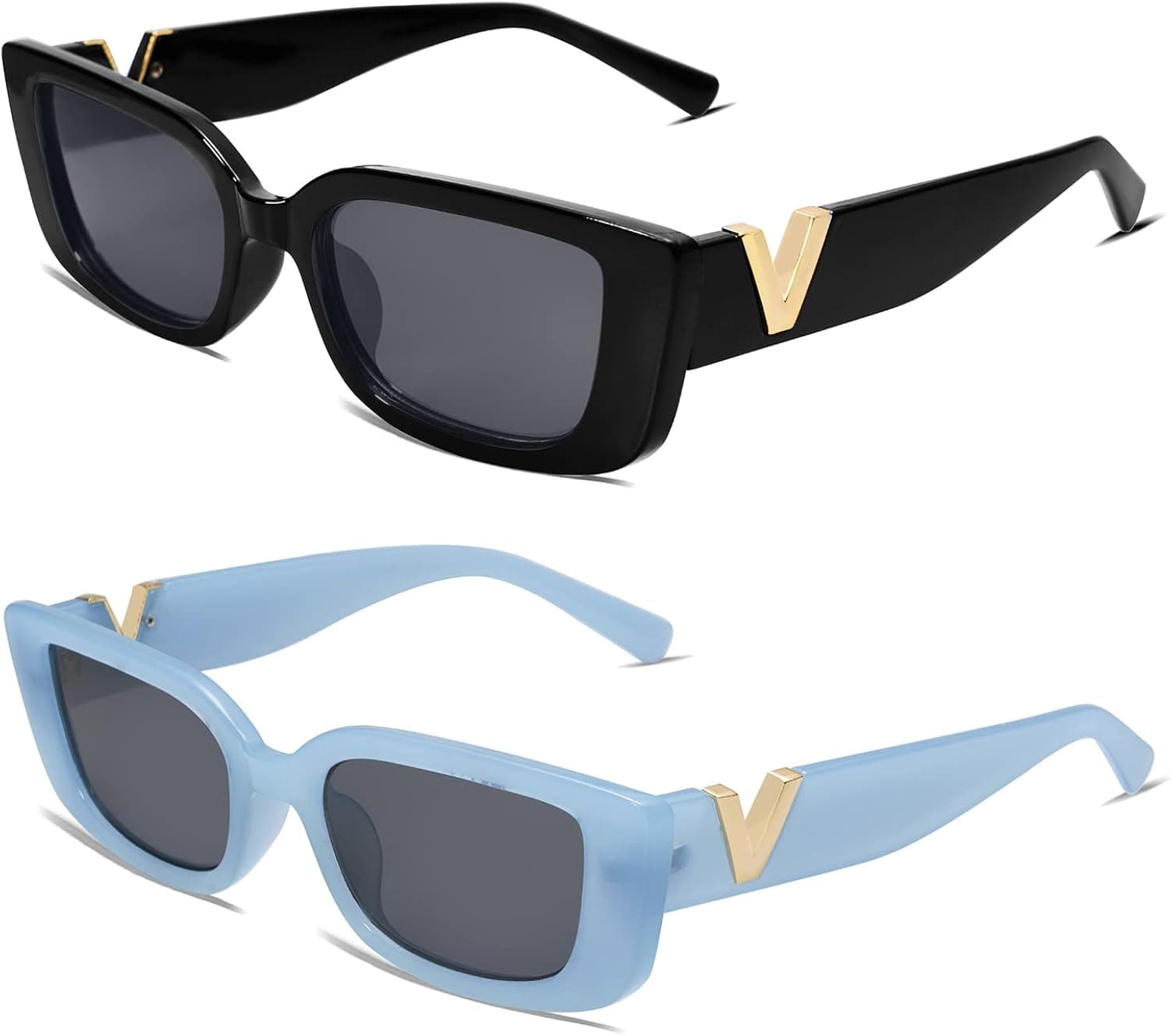 Allarallvr Rectangle Cat Eye Thin Sunglasses for Women 90s Retro Trendy Y2K Aesthetic Vintage Square Small Shades AR82037
