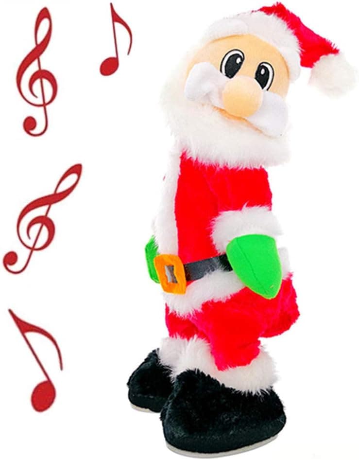 Kinteshun Twerking Christmas Santa Musical Doll,Dancing and Singing Xmas Plush Electric Toy Funny Gift
