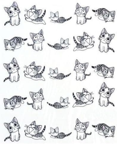 Bhbuy 2 Sheets 3D Transfer Style Cute Cat Nail Art Stickers Manicure Nail Polish Decal