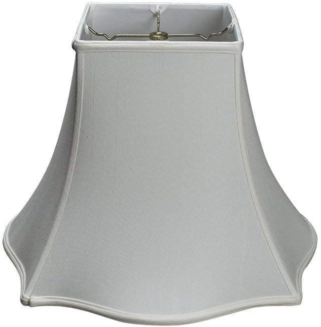 Upgradelights Cream Shantung Silk 18 Inch Fancy Square Bell Lampshade (8 inch top, 18 inch Bottom, 13 inch Height).