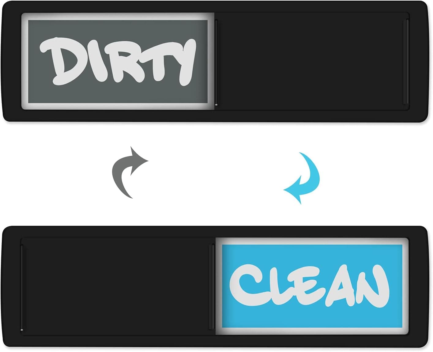 KitchenTour Dirty Clean Dishwasher Magnet - Upgrade Super Strong Magnet Version - Newest Design Easy to Read Non-Scratch Magnetic Indicator Sign with Clear, Bold & Colored Text - Black