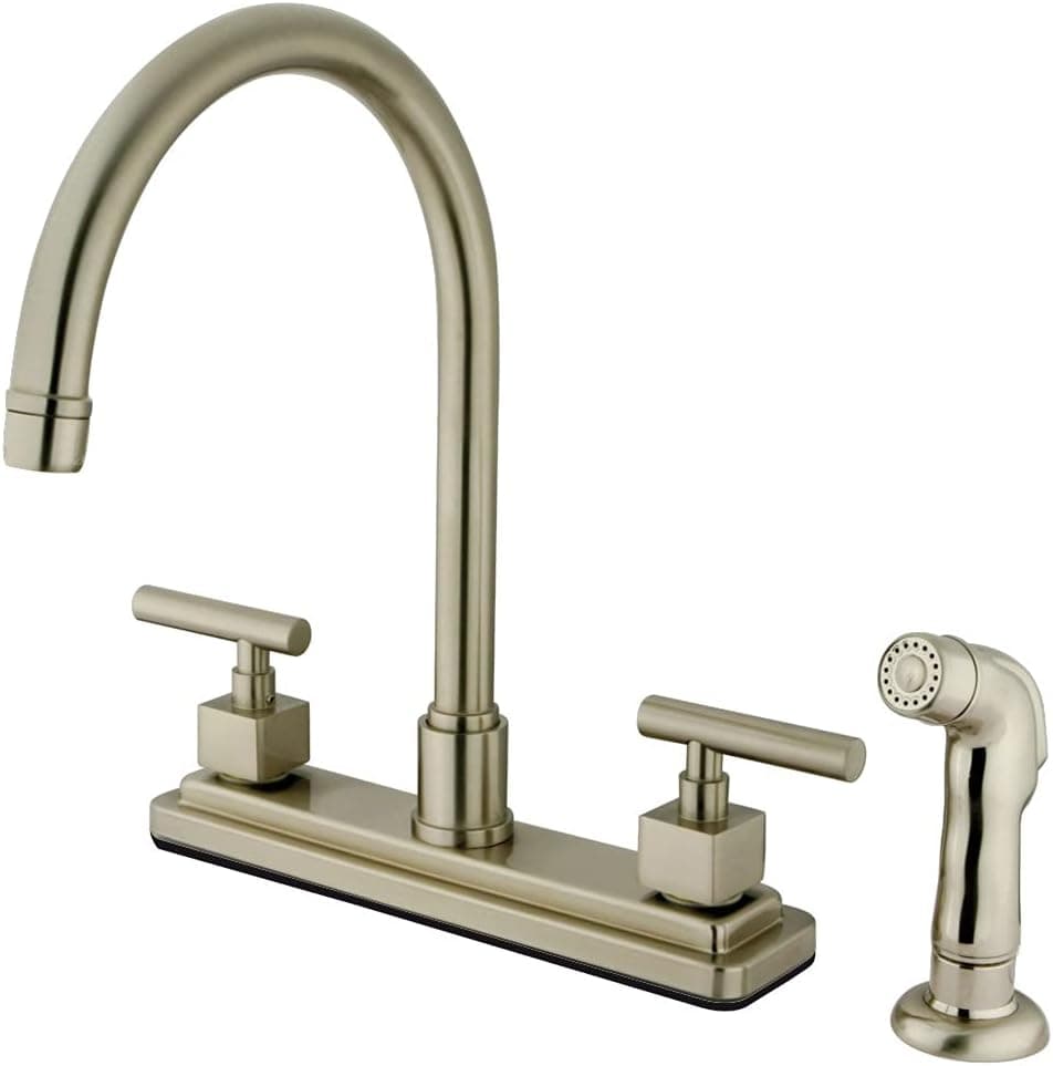 Kingston Brass KS8798CQL Claremont 8" Centerset Kitchen Faucet, 8", Brushed Nickel