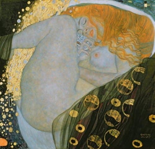 Danae by Gustav Klimt - 24"W x 23"H - Peel and Stick Wall Decal by Wallmonkeys