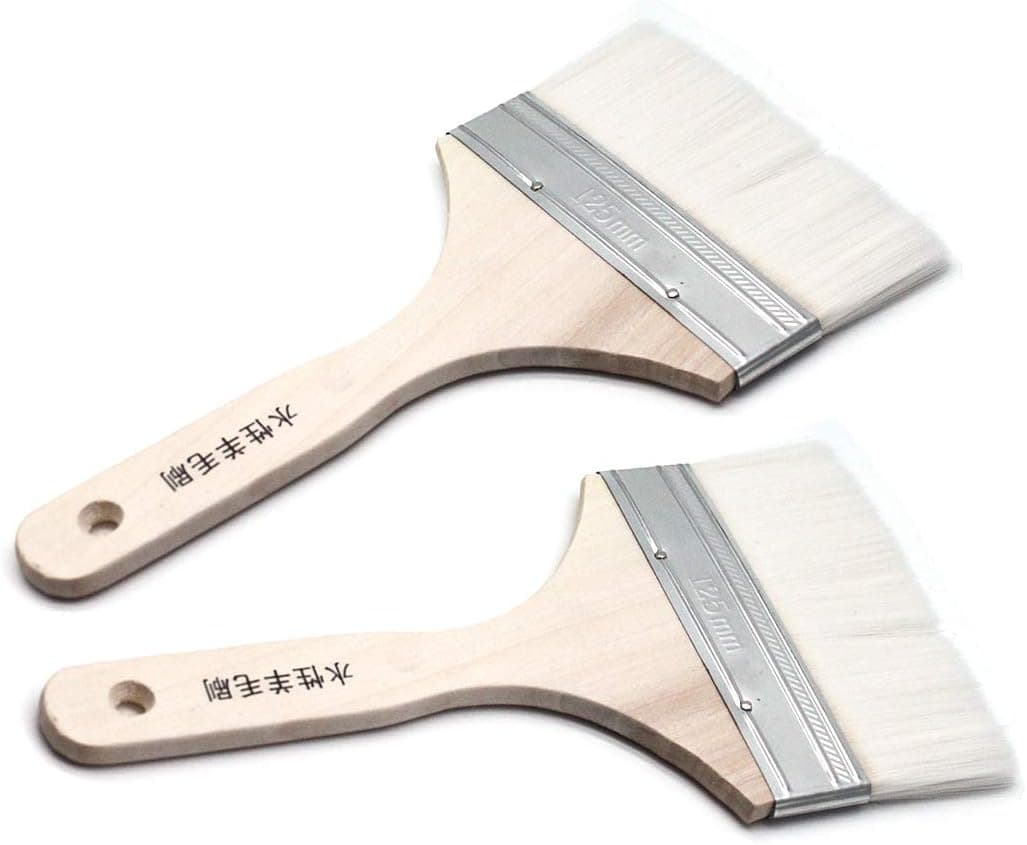 Autoly 5 Inch Width Bristle Paint, Chip and Utility Paint Brushes for Paint, Stains, Varnishes, Glues, and Gesso-2 Pcs