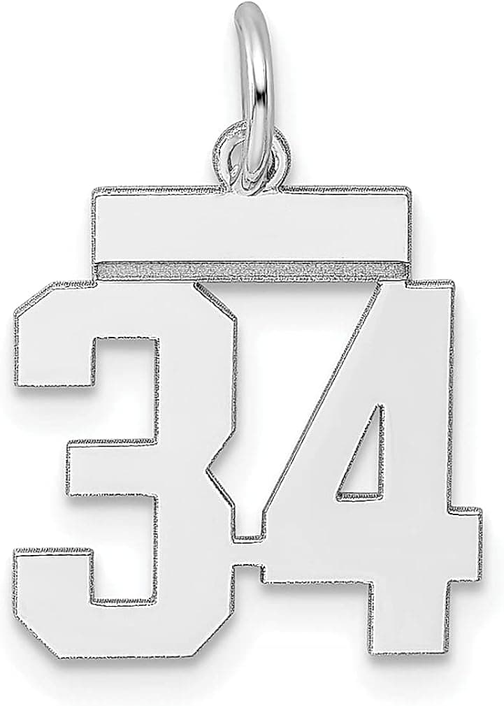 925 Sterling Silver Number 34 Charm Necklace Pendant Charms Fine Jewelry For Women Gifts For Her