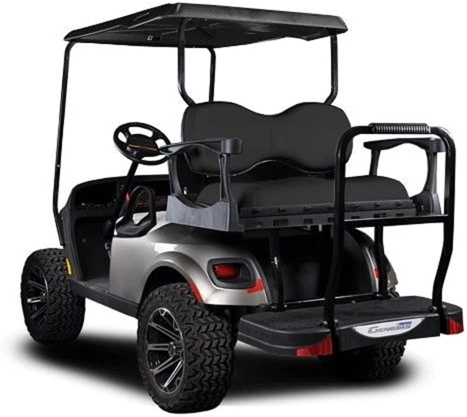 Madjax Genesis 300 Aluminum Rear Seat with Deluxe Black Cushions Ezgo RXV 2008-2021THE GOLF CART IS NOT INCLUDED