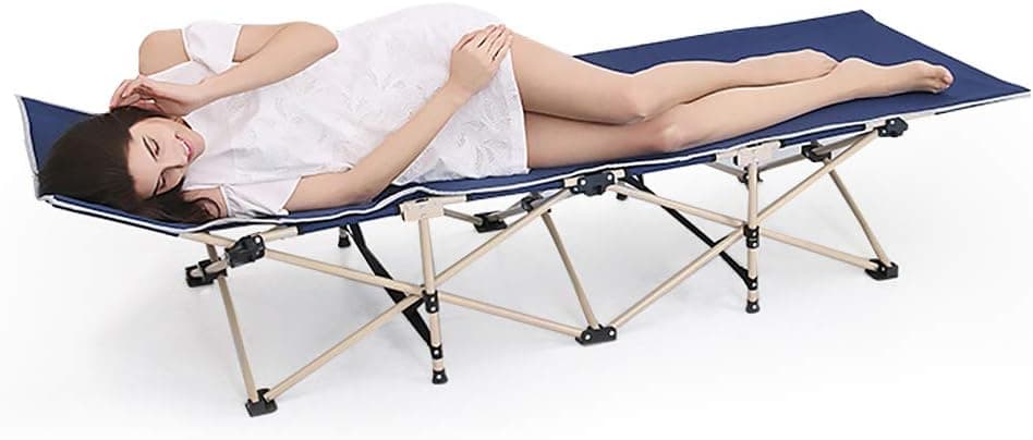 Folding Chair Bed Camp Cot Folding Cot Deluxe Collapsible Single Person Bed for Indoor & Outdoor Ultra Lightweight Bed Portable cot Great for Car Camping Outdoor Travel，Hiking, Mountaineering
