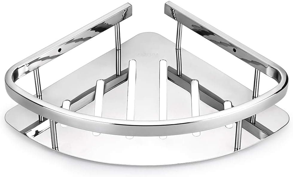 Sumnacon Shower Caddy Bathroom Shelves, Wall Mounted Rustproof Corner Basket - Cosmetics, Shampoo, Soap Holder Organizer, Stainless Steel Polished Finish