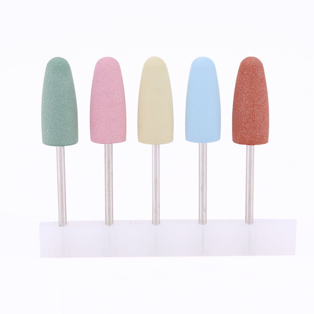 5pcs Silicone Cuticle Nail Drill Bits Set, SafetyNail File Bits, Nail Art Tools for Acrylic Gel Nails Cuticle Manicure Pedicure
