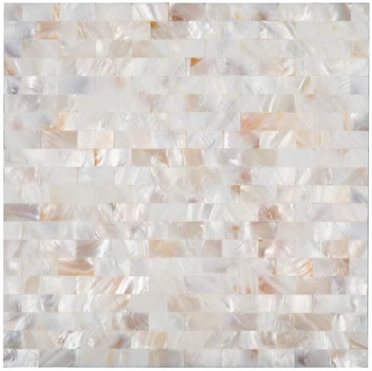 Soulscrafts 6-Pack Peel and Stick Shell Backsplash Mother of Pearl Wall Stickers Mosaic Tile for Kitchen and Bathroom Decor Tile (Brick,Colorful)