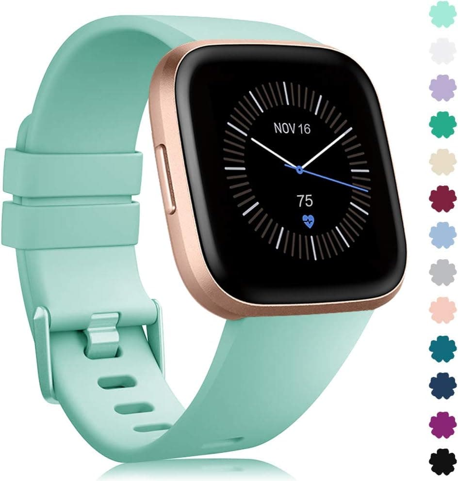 RIOROO Bands Compatible with Fitbit Versa/Fitbit Versa 2/Fitbit Versa Lite Strap Versa Accessories Women Men Soft Silicone Replacement Sport Fitness Wristband for Fitbit Versa Smart Watch