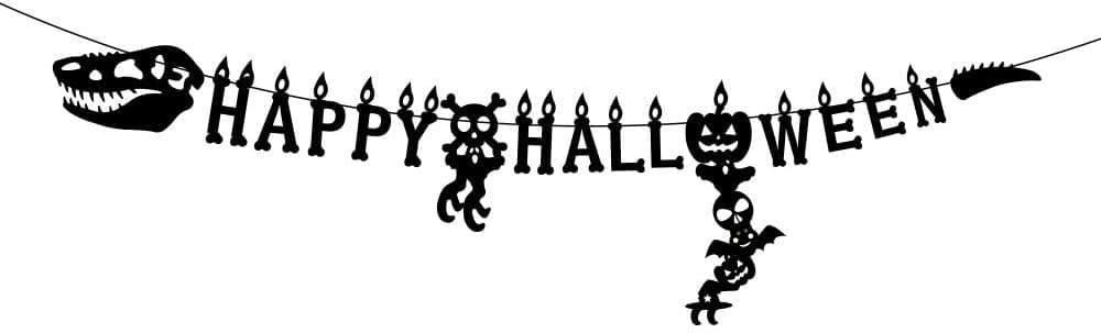 GOER Dinosaur Happy Halloween Banner,70-Inch Jurassic Theme Halloween Party Supplies Decorations