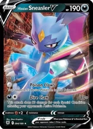 Hisuian Sneasler V - 094/189 - Ultra Rare - Sword & Shield - Astral Radiance
