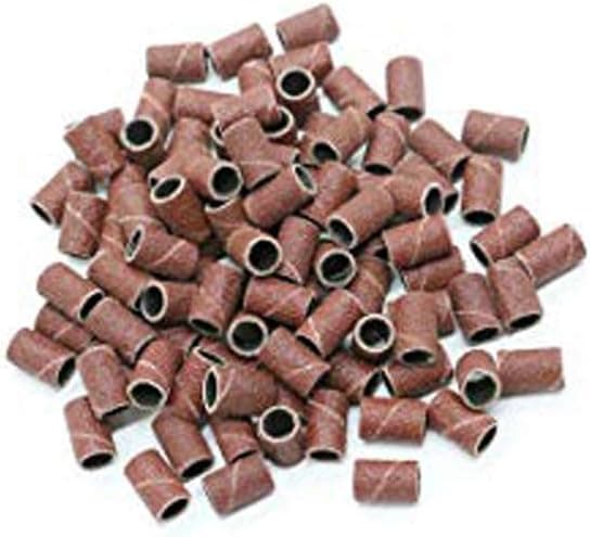 100 PCS 120 Grit Nail Manicure Sanding Bands Nail Drill Bit Sand Band Grit File Sand Piece Set for Acrylic Nails Manicure Pedicure