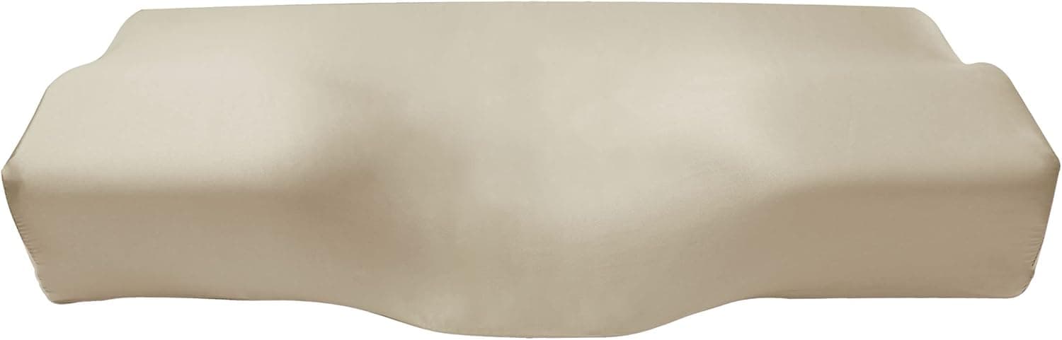 Cozysilk Silk Pillowcase for Orthopedic Sleeping Pillow, Pure Mulberry Silk Pillow Cover for Ergonomic Cervical Pillow, Pillow Case for Contour Memory Foam Pillow (Beige, 21'' × 13'' × 3.9''/2.4'')