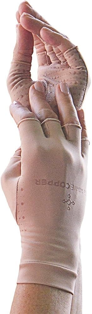 Tommie Copper Women's Recovery half finger gloves, Nude, X-Large