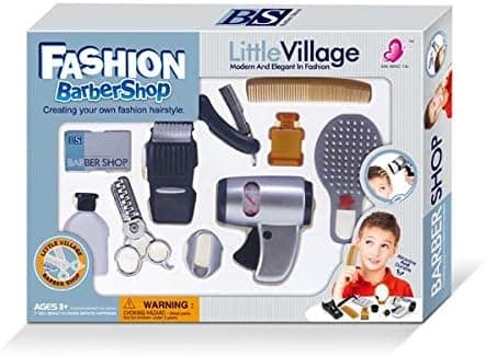WPS Play Accessories Barber Shop Salon Hairstyle Play Set Kit with Clipper for Boy Kids Gift B