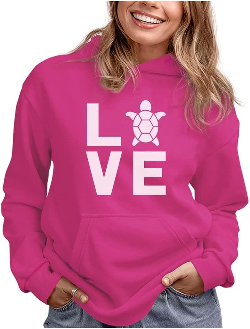 Love Sea Turtles Sweatshirt Hoodies Turtle Lovers Gifts for Teen Girls Women