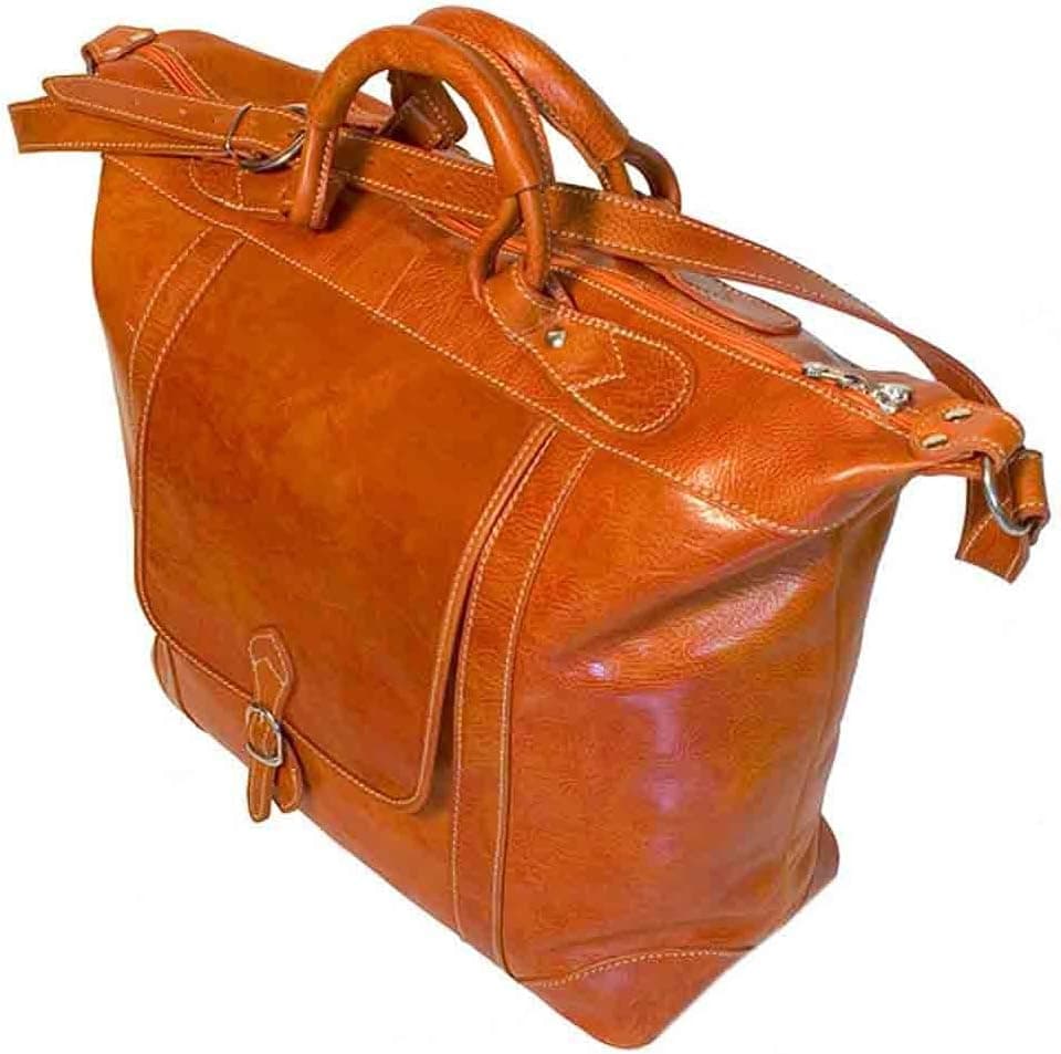 Floto Luggage Tack Duffle Weekender, Orange, Medium