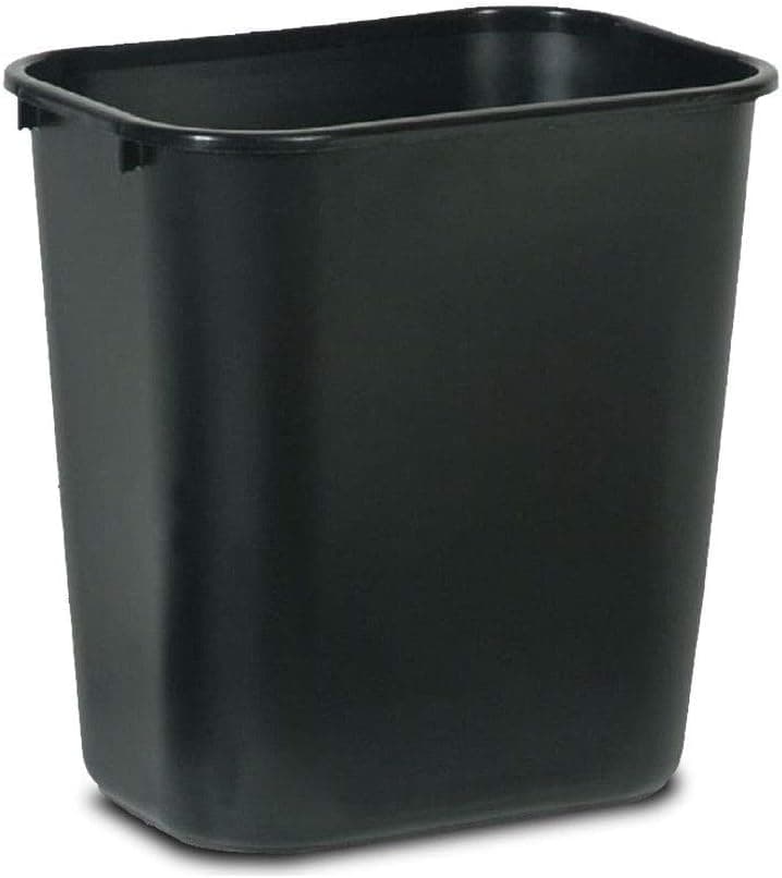 Plastic Garbage Home Office Recycle Bin 7 Gal Black - Outdoor Trash can - Kitchen Trash can - Trash can for Bathroom - Kitchen Trash can - Outdoor Trash can for Patio - Camping Trash can.