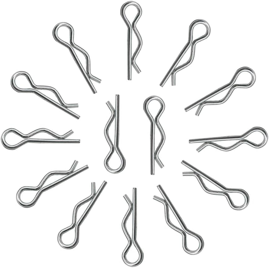 Aligle 200pcs Universal Stainless Steel 1/10th Scale Body Metal Clips Pins for RC Model Car Parts Monster Truck Buggy Shell Replacement