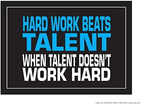 Fitnus Chart Series Hard Work Beats Talent When Talent Doesn't Work Hard 18 X 24 Poster