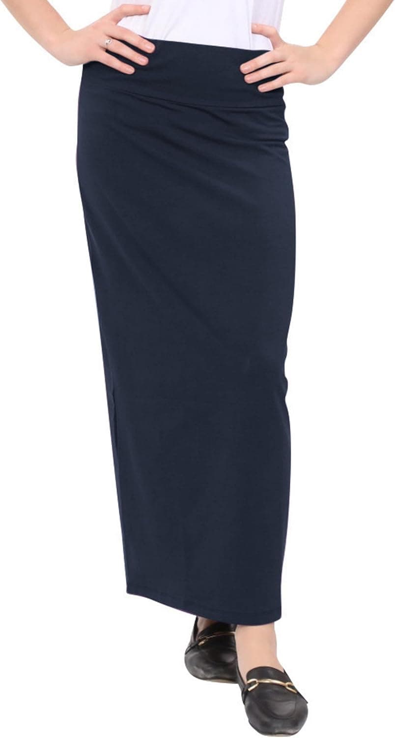 Kosher Casual Women's Modest Cotton Stretch Long Maxi Pencil Skirt