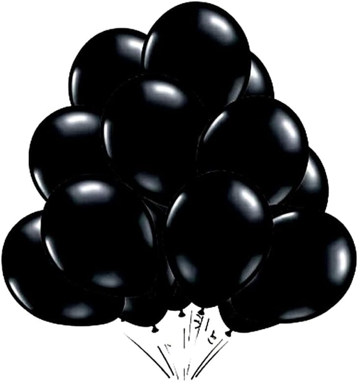 Little World Black Balloons - 100 Pack 12 Inch Latex Balloons, black metallic balloons for Halloween Party Birthday Party Wedding Decoration Supplies Balloons