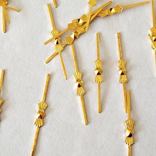 Chandelier Connectors Clips Pins For Fastening Crystals Parts, Chandelier Replacements 300pcs,33mm/ 37mm/45mm (45mm Gold)