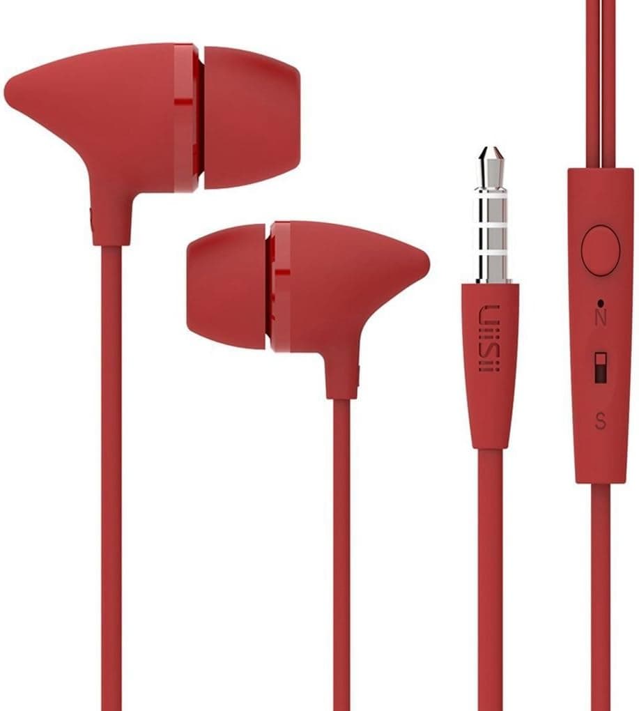 UiiSii C100 Earphones, In-Ear Headphones with Microphone, for iPhone and Android Devices (Red)