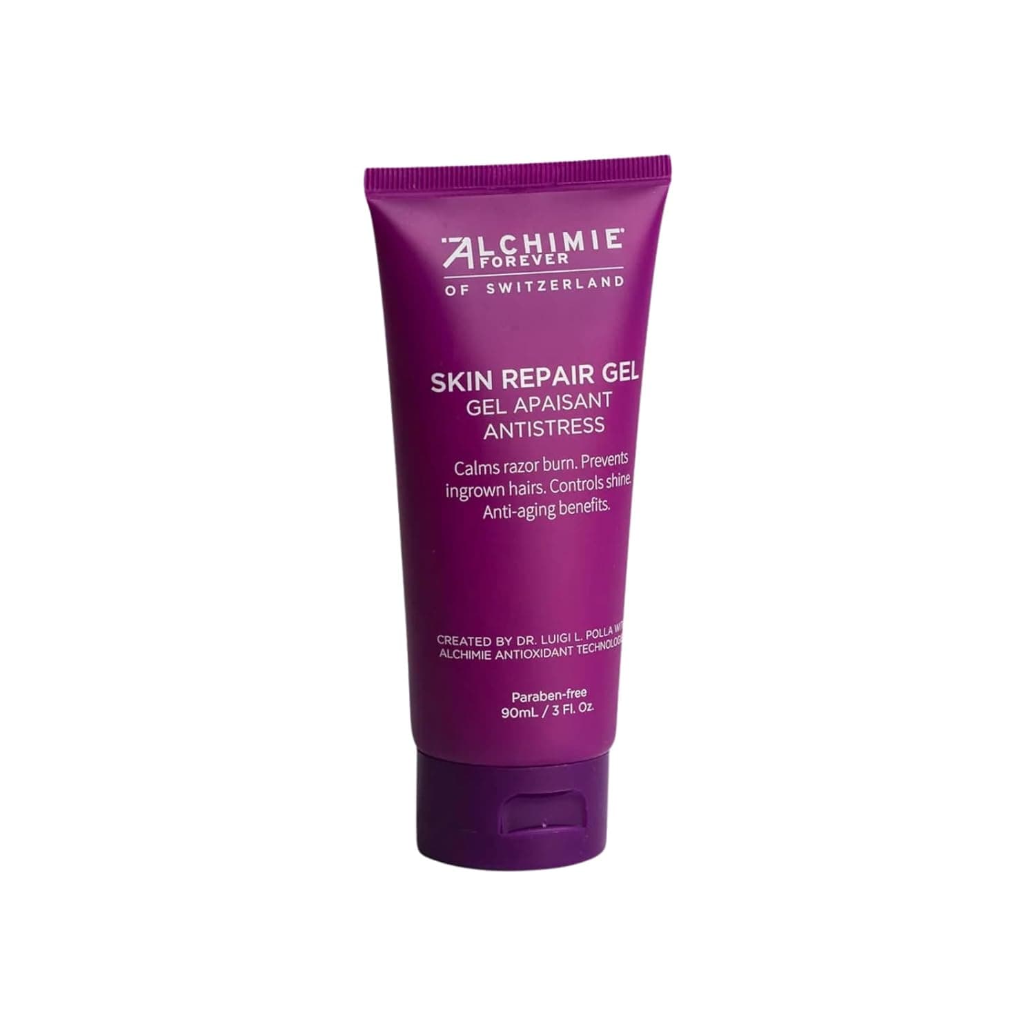 Alchimie Forever Skin Repair Gel | Oil Free Gel for Post Shave Care of the Face and Body | Soothing, Restorative, Anti-Aging Benefits | Reduces Ingrown Hairs | 3 fl oz