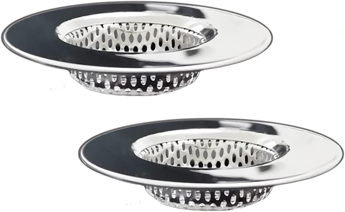 Seatery 2PCS Bathtub Drain Strainers, Shower Drain Filter Baskets, Stainless Steel Drain Hair Catcher for Bathroom Laundry Floor Drain, Fit for 1.65"-3.0" Drain Hole