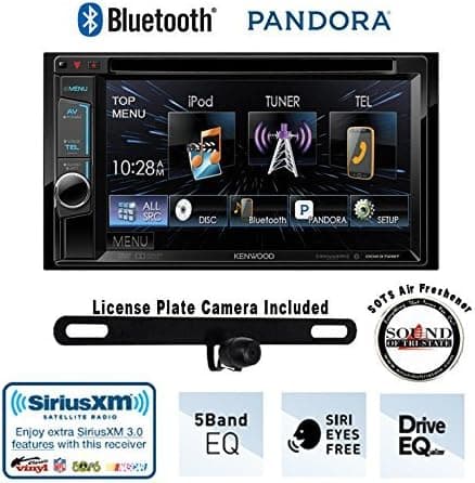 Kenwood DDX372BT 6.2" DVD Receiver with Built in Bluetooth, License Plate Rear Backup Camera and a Free SOTS Air Freshener