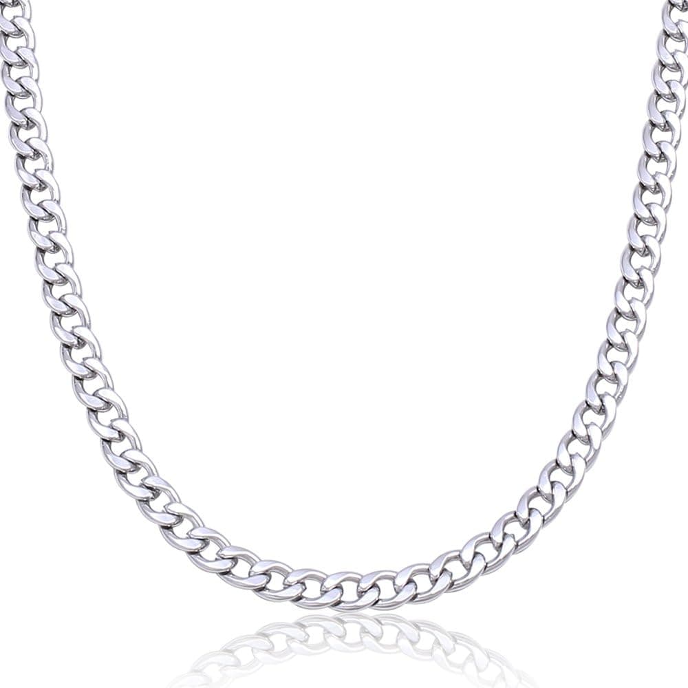 18-36" Inch Mens Stainless Steel Solid Silver 6mm Cuban Curb Necklace Chain Link Jewelry