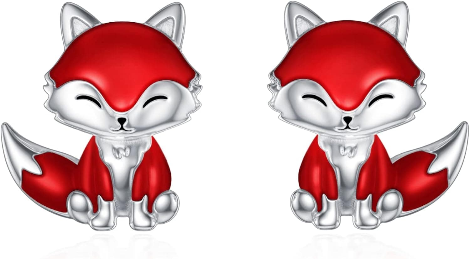 SHUSUKUE 925 Sterling Silver Animal Stud Earrings Fox/Turtle/Tropical Fish/Frog/Unicorn/Panda/Dog/Ladybug/Raccoon/Llama/Butterfly/Cat/Bunny/Lion/Axolotl Earrings Hypoallergenic Earrings for Sensitive Ears Birthday Gifts for Women Girls