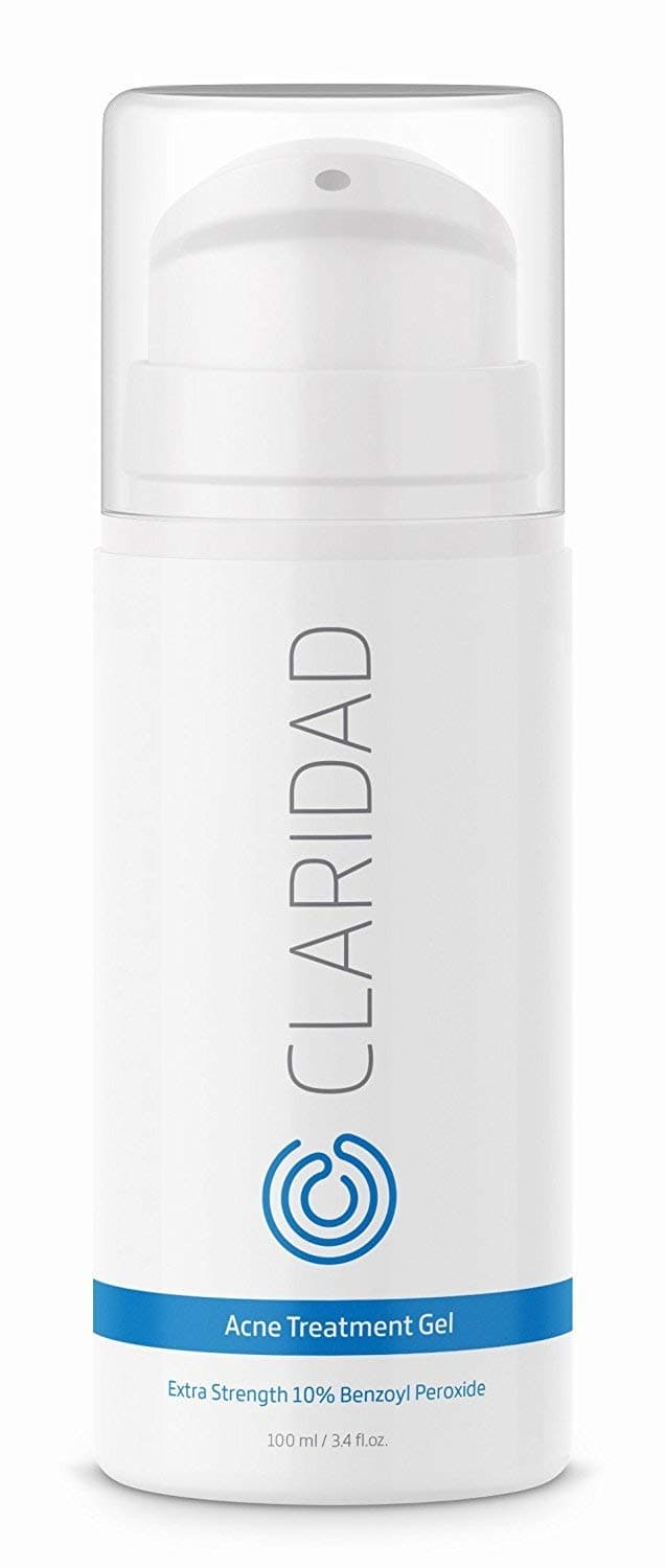 Benzoyl Peroxide 10% Acne Treatment Gel - Pimple Cream & Acne Spot Treatment - Fight Cystic Acne, Back Acne & Body Acne - by Claridad - Paraben & Cruelty Free