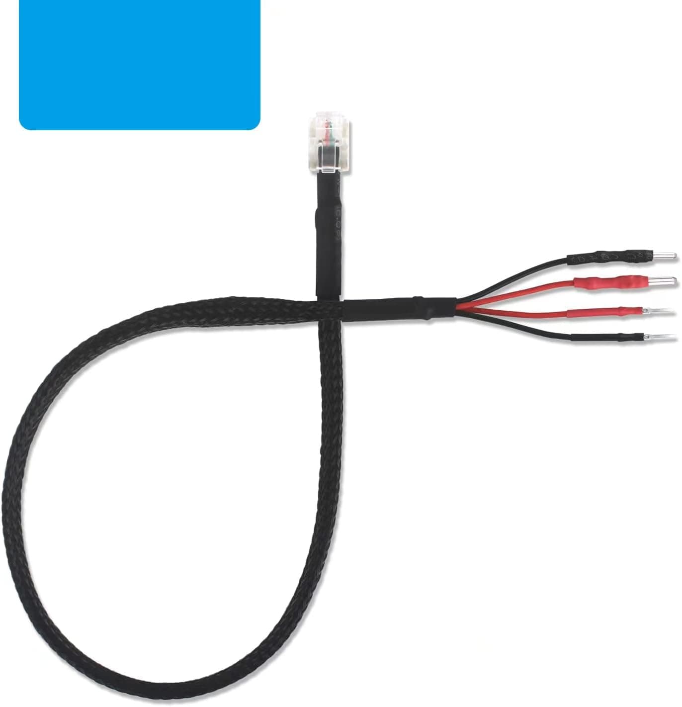 RJ11 Multi Size Plugs Mirror Wire Radar Detector Hardwire Power Cord for Escort Valentine One Uniden Beltronics (Inline Fuse with Braided| 12 Inches| Plug and Play Mirror Lines )