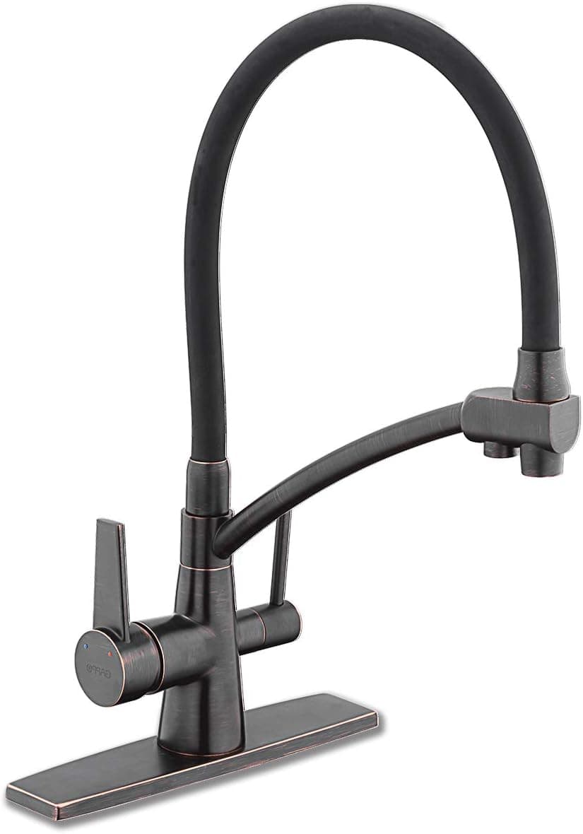 GAPPO Modern Pull Down Kitchen Sink Faucet 3 in 1 Water Filter Purifier Faucet Black Oil Rubbed Bronze