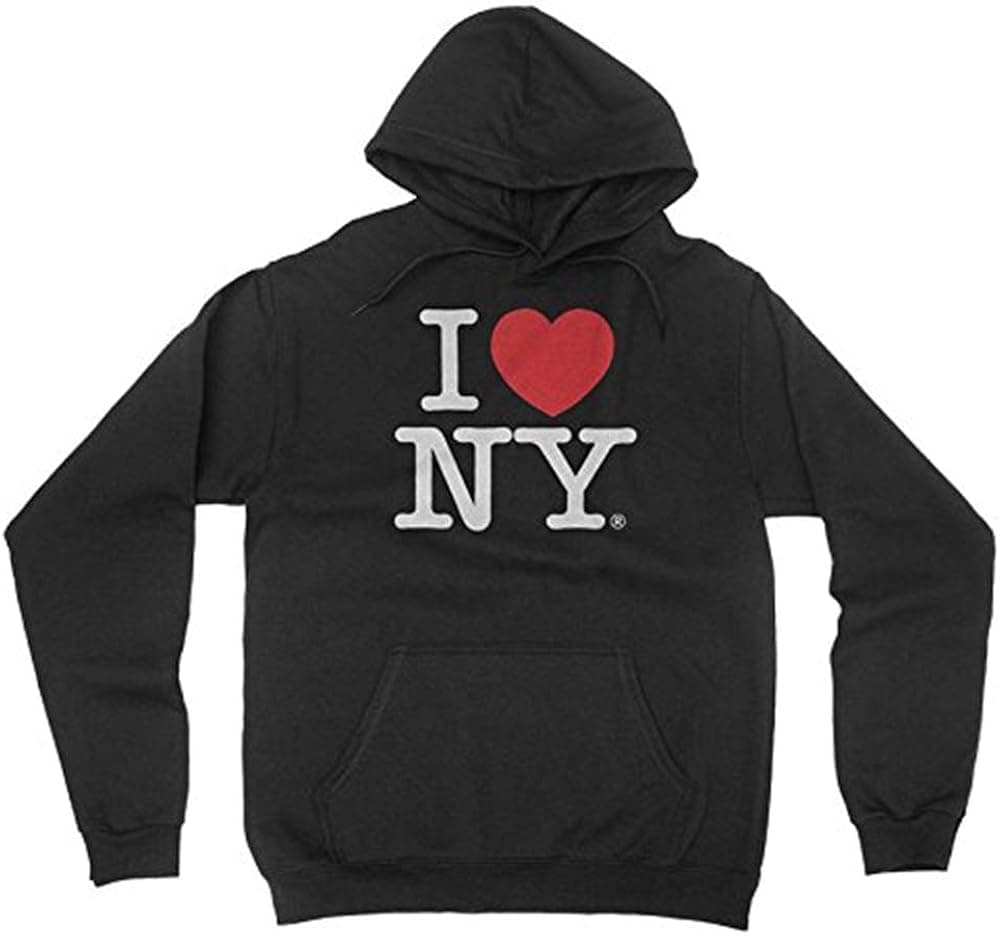 I Love NY New York Hoodie Screen Print Heart Sweatshirt Black XL