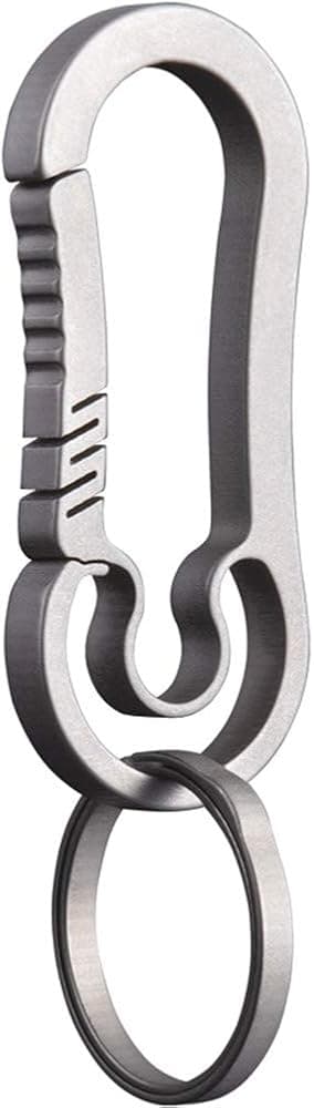 KUNSON Ultralight Aviation Titanium Anti-Lost Keychain Carabiner Creative CNC Design Keychain 26mm Titanium Key Ring