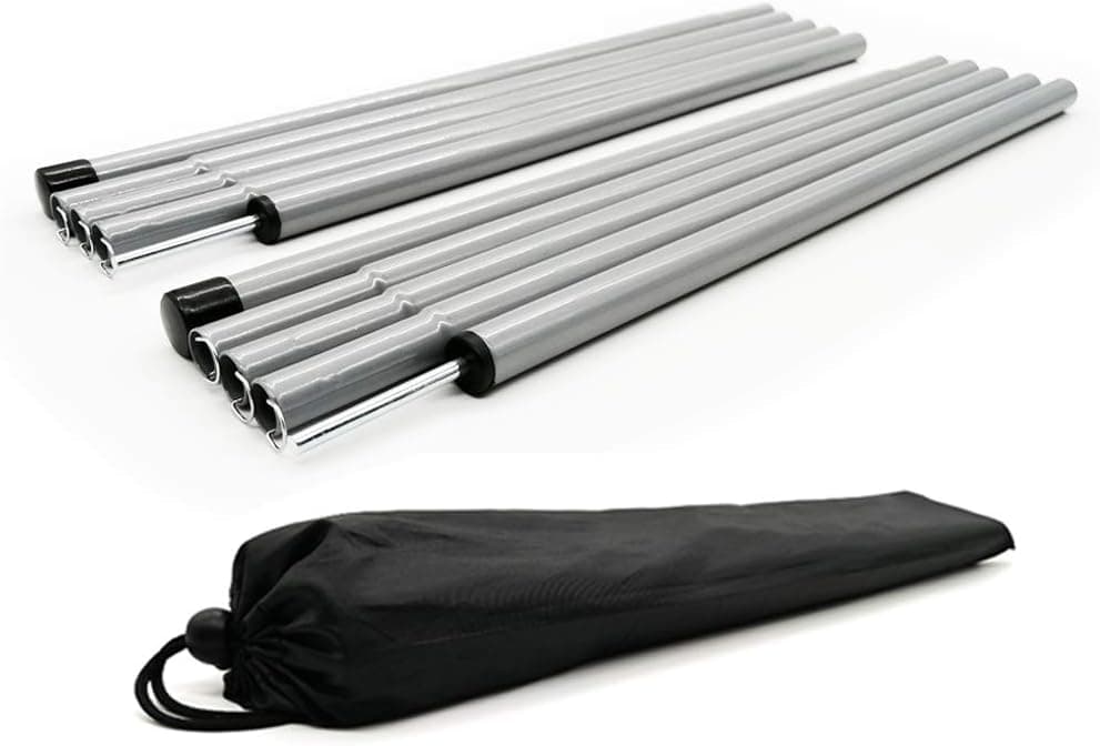 Long Leaf Tent Poles,Adjustable Steel Rods for Camping Tarps,Backpacking,Shelters,Portable Tarp Poles Rods-2 Pack