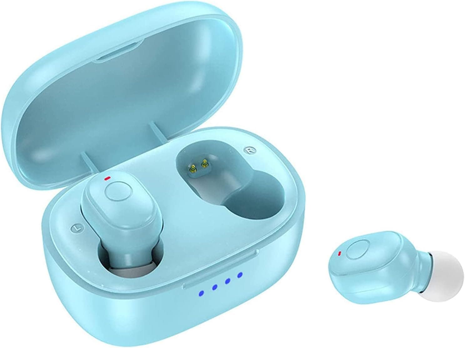 Wireless Earbuds for Small Ear Canals, Cute Colors Bluetooth 5.0 Earbuds, Intelligent Noise Reduction Call, Immersive Premium Sound Long Distance Connection Headset, IPX4 Waterproof (Baby Blue)