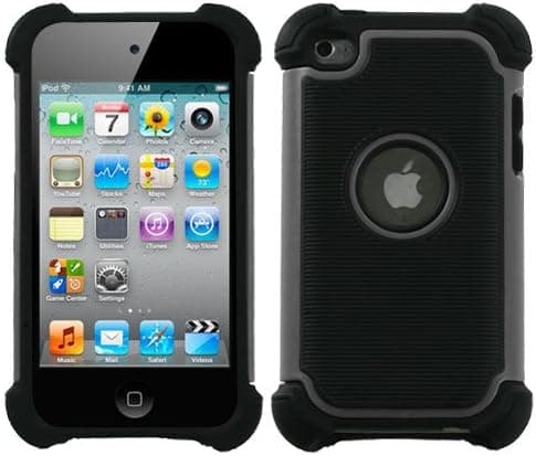 Iron Grey/Black TotalDefense Protector Faceplate Cover For APPLE iPod touch(4th generation)