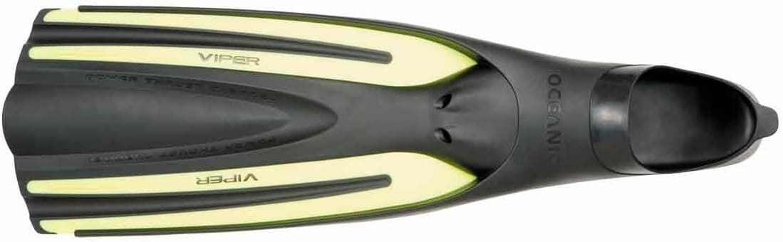 Oceanic Viper Full Foot Scuba Diving Fins (Neon Yellow, 2X-Small)
