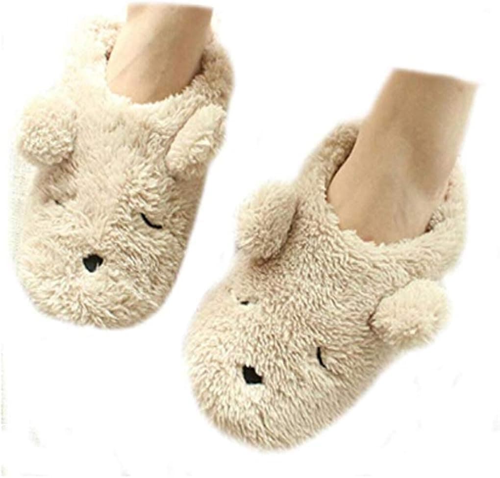 FakeFace Womens Indoor Warm Fleece Slippers Ladies Girls Cartoon Winter Soft Cozy Booties Non-slip Plush Slip-on Shoes Ankle Boots