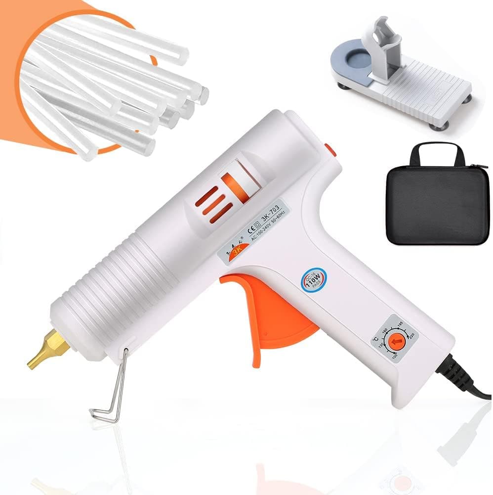Hot Glue Gun,Full Size Hot Glue Gun kit with 15pcs Premium Hot Glue Sticks ,Temperature Adjustable Heavy Duty Hot Glue Gun,Best Large Glue Gun for Crafts