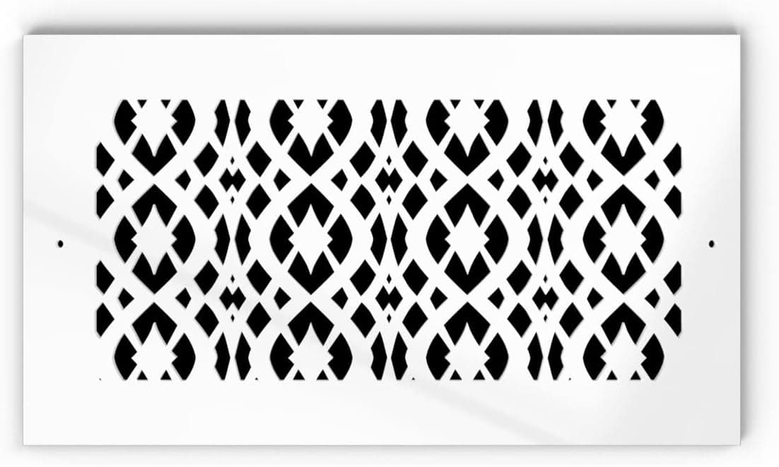 Saba Air Vent Cover Grille - Acrylic Fiberglass 6" x 12" Duct Opening (8" x 14" Overall) White Finish Decorative Register Covers for Walls and Ceilings, Charlotte (6" x 12" with Screws, White)