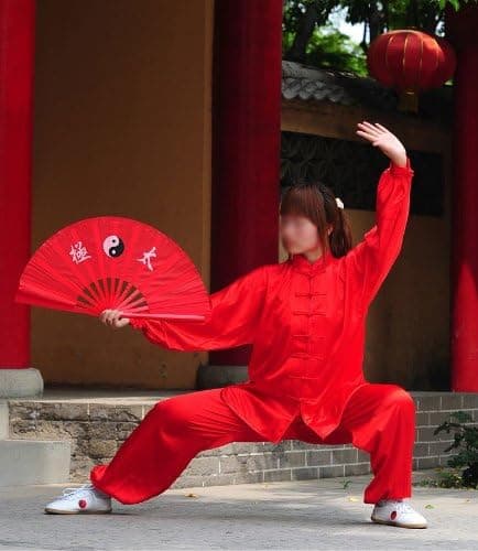 Tai Chi Uniform (Clothing) - White, Red, Blue and Black (Medium (5'5" - 5'8" & 140-170 lbs), Red)