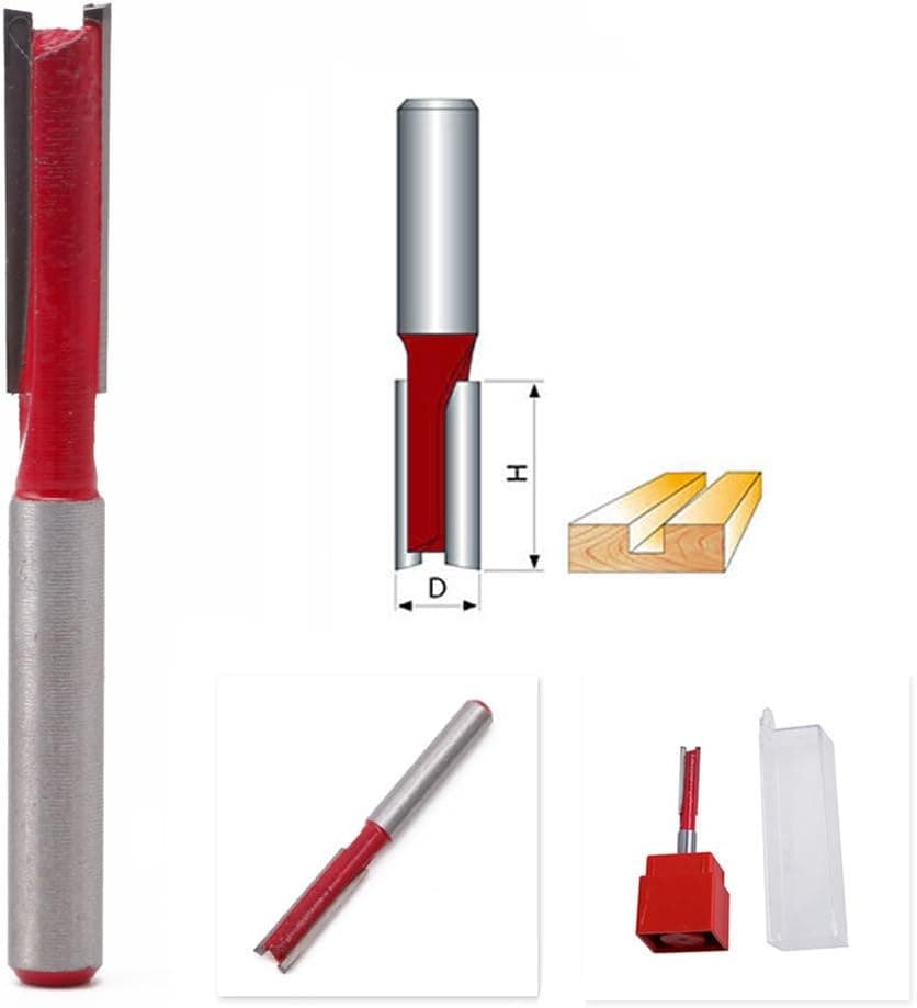 1/4" Shank 1/4" Blade Woodworking Double Flutes Straight Router Bit Cutter