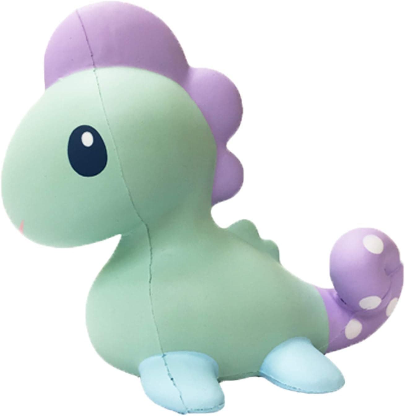ibloom Cutie Saurus Dinosaur Slow Rising Squishy Toy (Emeraldbubble, Green and Purple, Muscat Scented, 5.6 Inch) [Kawaii Squishies for Party Favors, Stress Balls, Birthday Gifts for Kids, Girls, Boys]